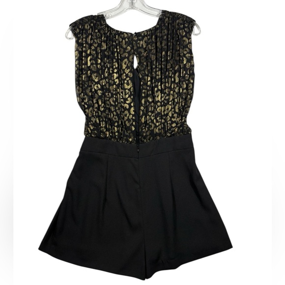 Zara Basic Collection Black and Gold Leopard Print Short Romper | Size Medium - Picture 4 of 11